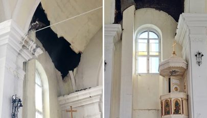 Gondját viselik a tűzkárt szenvedett miklósvári katolikus templomnak